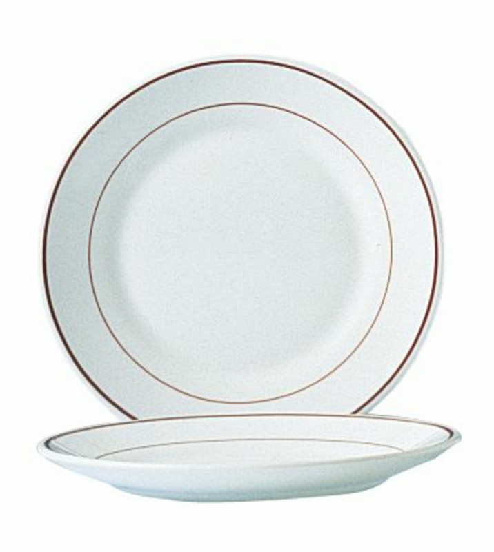 Assiette plate rond bordeaux verre opal Ø 23,5 cm Restaurant Filet Bordeaux Arcoroc
