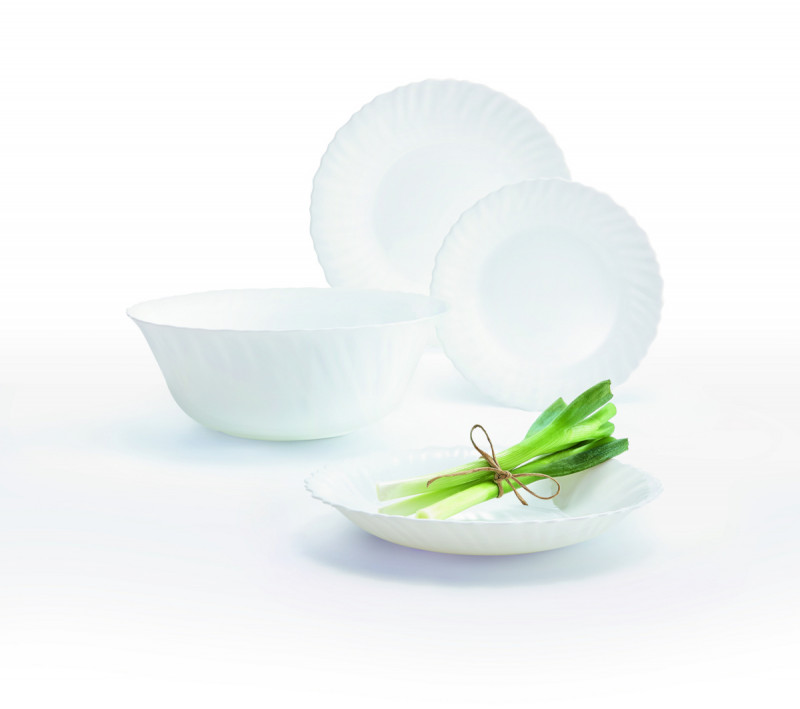 Assiette plate rond blanc verre opal Ø 19 cm Feston Arcoroc
