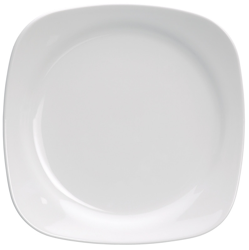 Assiette plate carré ivoire porcelaine vitrifiée 24x24 cm Ska Rak