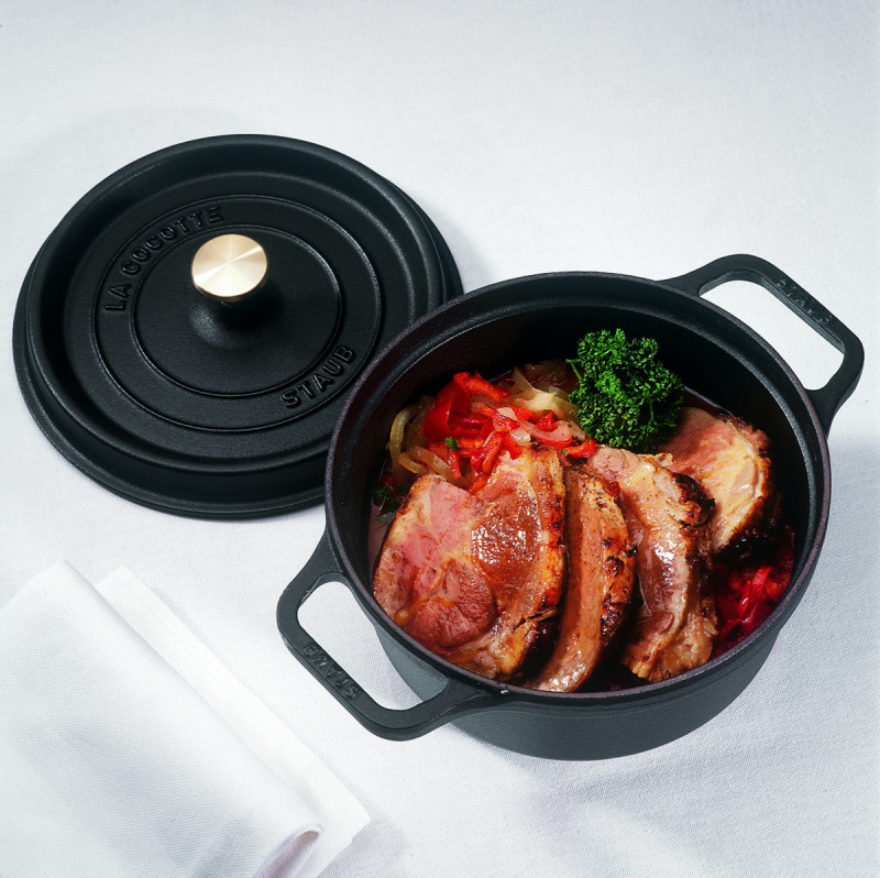 Cocotte fonte d'acier Sans revêtement Avec couvercle Ø 28 cm 18,2 cm 6,7 L Staub