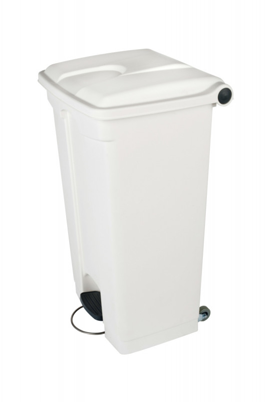 Collecteur à pédale plastique 90 L blanc Probbax