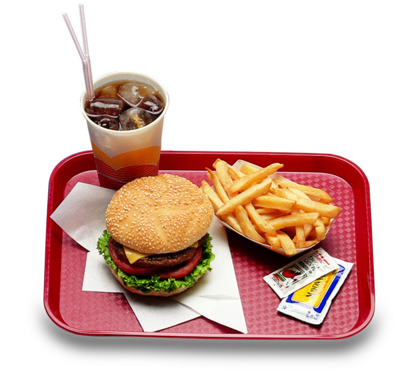 Plateau polypropylène (pp) bleu 34,5x26,5 cm Fast Food Cambro