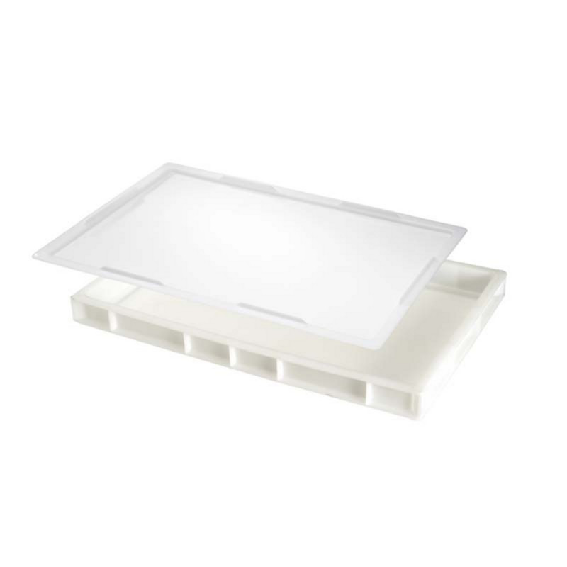 Couvercle pour bac à pâtons rectangulaire blanc plastique 60x40x2,5 cm Gilac