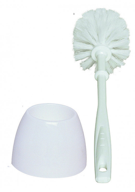 Ensemble brosse et socle wc blanc plastique Thomas