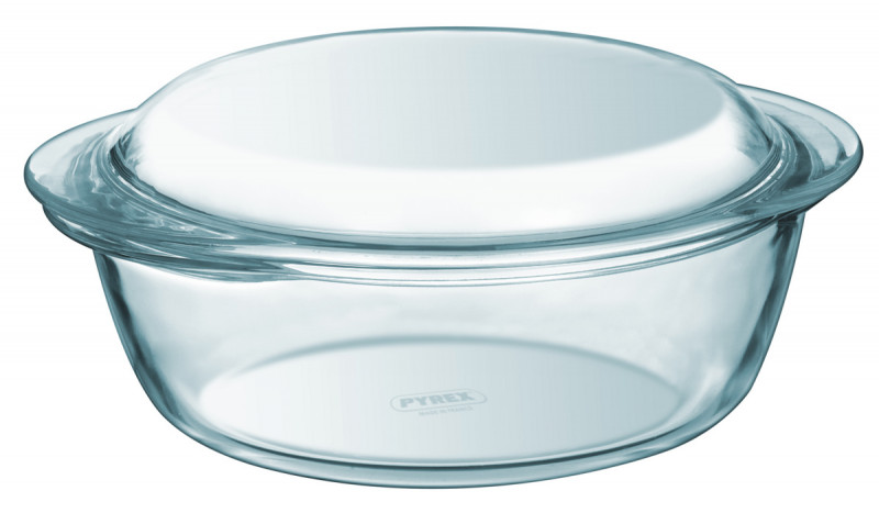 Cocotte avec couvercle rond transparent verre borosilicate Ø 21 cm