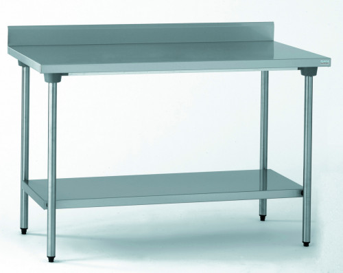 Table avec dosseret et étagère inox 120x70x90 cm Avec dosseret Avec étagère Tournus