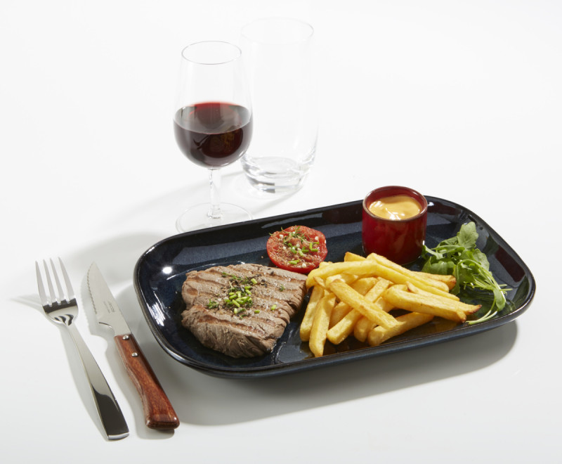 Assiette à steak rectangulaire rouge grès émaillé 29x19,5 cm Gres Couleur Pro.mundi