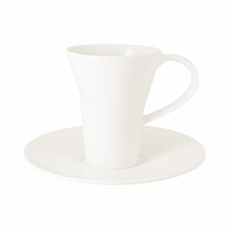 Sous-tasse à expresso rond ivoire porcelaine vitrifiée Ø 14,5 cm Giro Rak