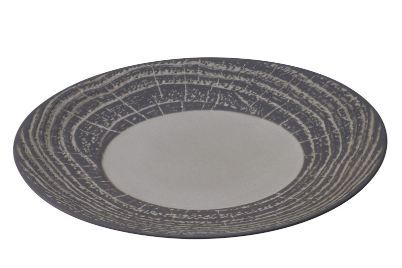 Assiette coupe plate rond gris porcelaine culinaire Ø 31 cm Arborescence Revol