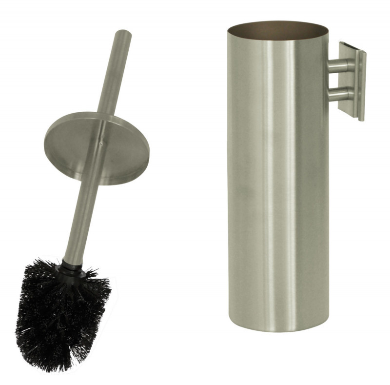 Brosse wc rond argent inox Probbax