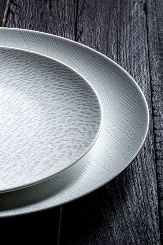 Assiette coupe plate rond blanc porcelaine vitrifiée Ø 25 cm Ripple Astera