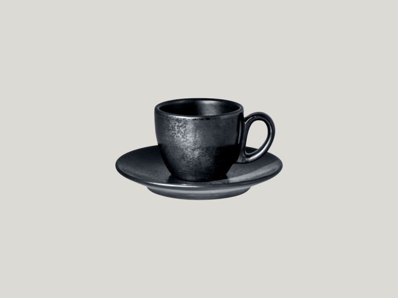 Tasse à expresso rond noir porcelaine vitrifiée 8 cl Ø 6,3 cm Karbon Rak