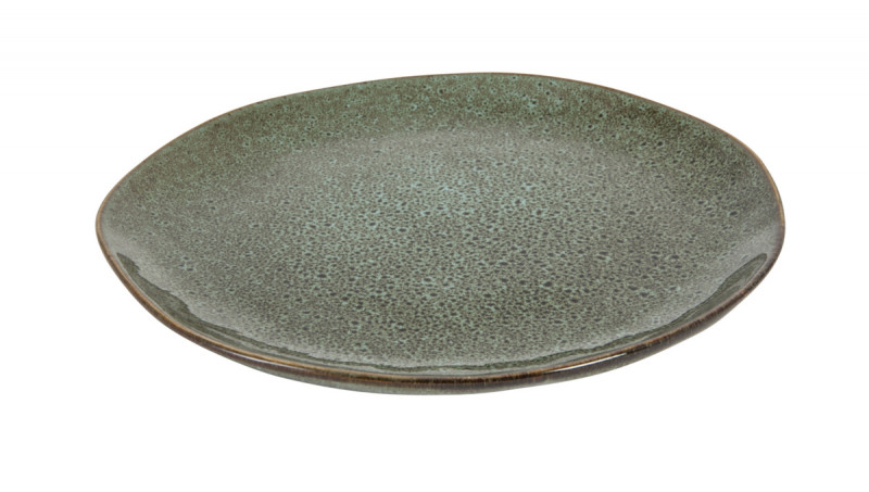 Assiette plate rond vert grès émaillé Ø 20 cm Sky Pro.mundi