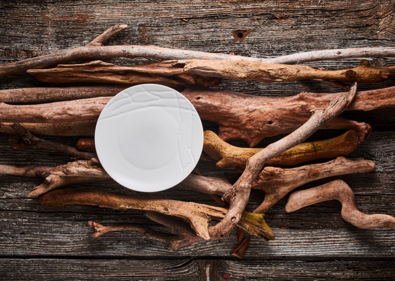 Assiette coupe plate rond blanc porcelaine vitrifiée Ø 25 cm Brushwood Astera