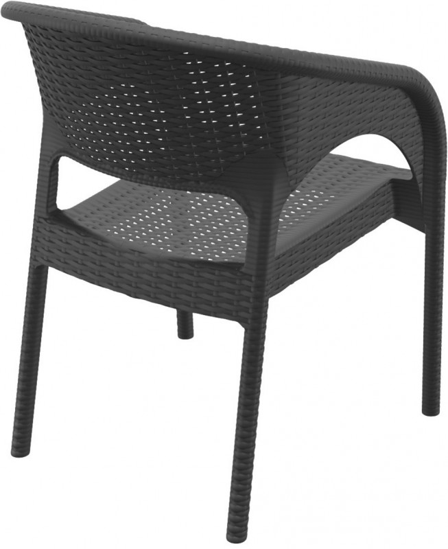 Fauteuil de terrasse gris foncé 81x57x61 cm Panama