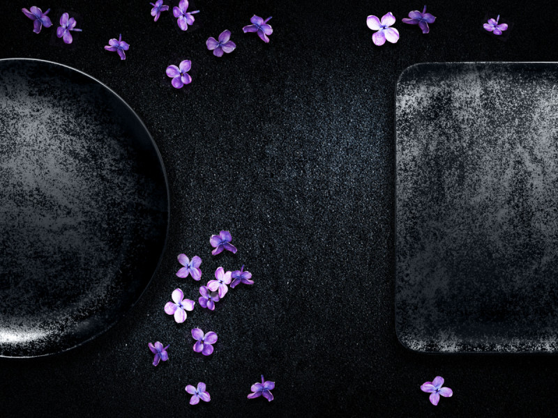 Assiette coupe plate | 2796 carré noir porcelaine vitrifiée 15x15 cm Karbon Rak