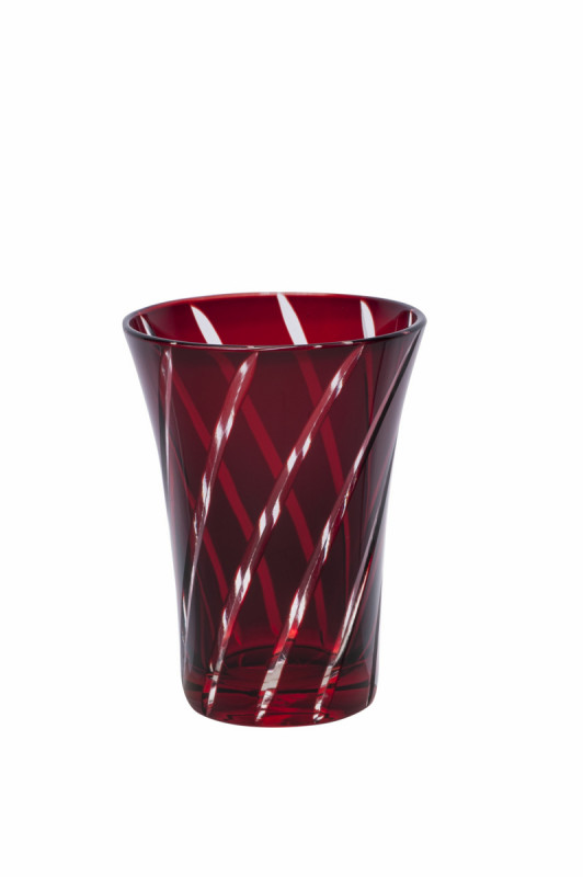 Gobelet forme haute rouge verre 27 cl Twins Geminiano Cozzi Venezia 1765