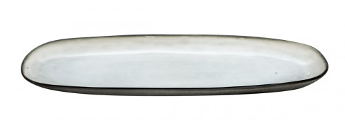 Plat ovale blanc grès émaillé 35,5 cm Shadow Medard De Noblat