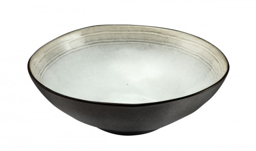 Bol à salade rond blanc grès émaillé Ø 24 cm Shadow Medard De Noblat