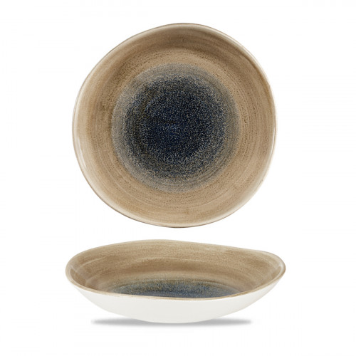 Assiette creuse organique rond aqueous bayou porcelaine vitrifiée Ø 25,3 cm Stonecast Churchill