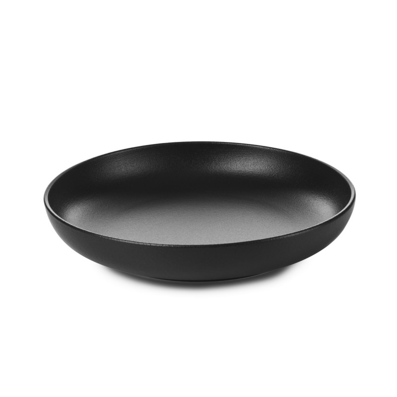 Assiette creuse rond noir porcelaine culinaire Ø 23,5 cm Adelie Revol