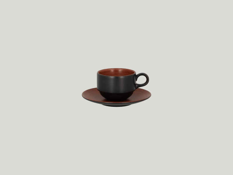 Tasse empilable rond marron porcelaine vitrifiée 23 cl Ø 8,5 cm Trinidad Rak