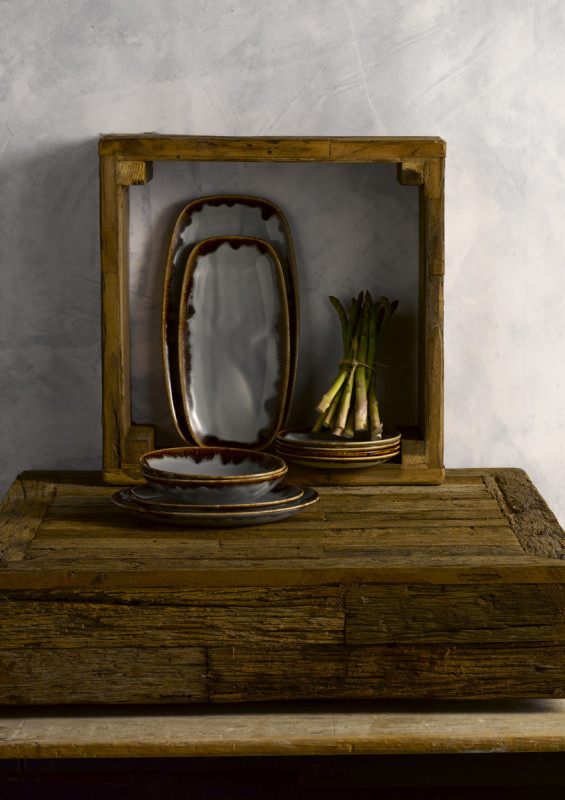 Assiette coupe plate rond gris porcelaine vitrifiée Ø 28,8 cm Harvest Dudson