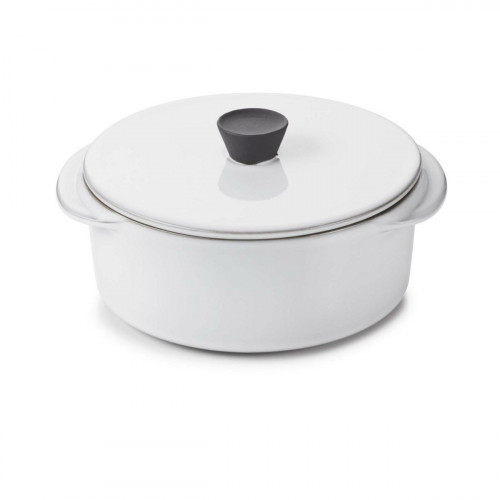 Cocotte avec couvercle rond blanc porcelaine culinaire Ø 12 cm Caractère Revol