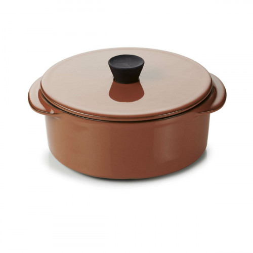 Cocotte avec couvercle rond rouge porcelaine culinaire Ø 12 cm Caractère Revol
