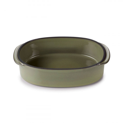 Plat ovale vert porcelaine culinaire 16 cm Caractère Revol
