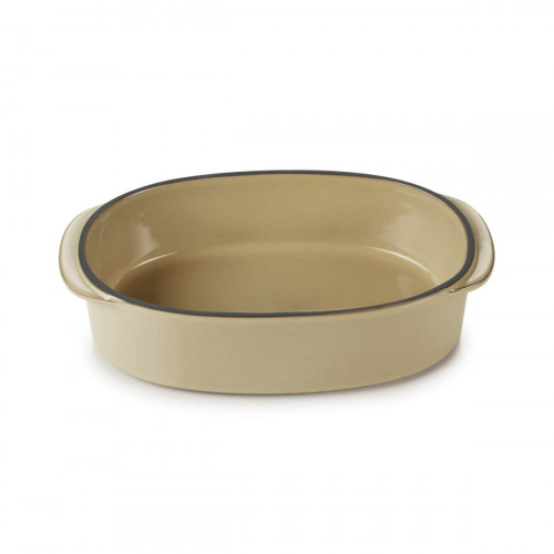 Plat ovale beige porcelaine culinaire 19 cm Caractère Revol
