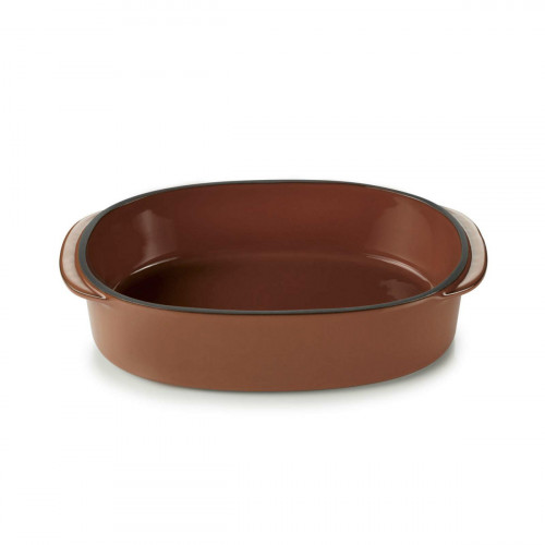 Plat ovale rouge porcelaine culinaire 19 cm Caractère Revol