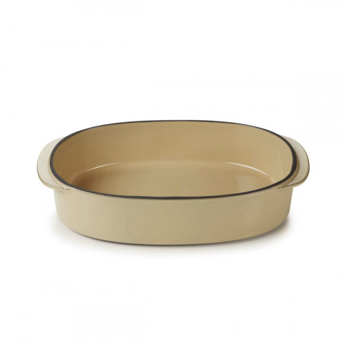 Plat ovale beige porcelaine culinaire 26 cm Caractère Revol