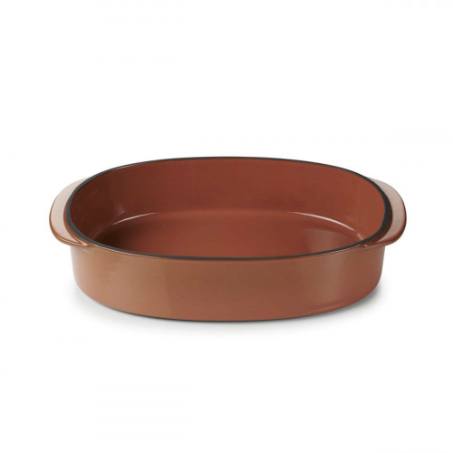 Plat ovale rouge porcelaine culinaire 26 cm Caractère Revol