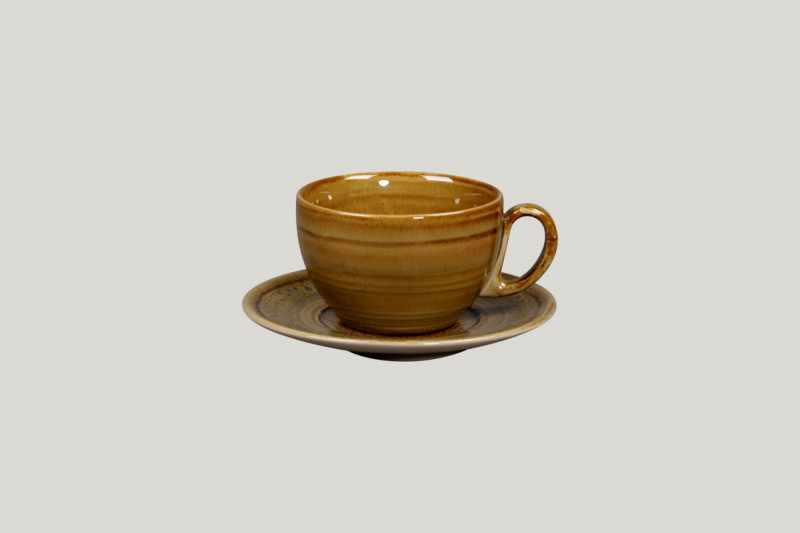 Sous tasse à thé déjeuner rond beige porcelaine Ø 15 cm Rakstone Spot Rak