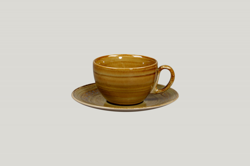 Sous tasse à thé déjeuner rond beige porcelaine Ø 17 cm Rakstone Spot Rak