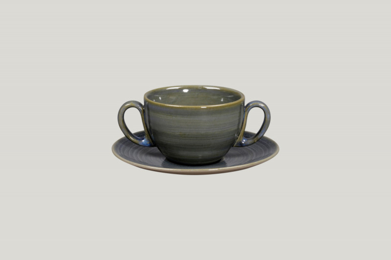 Sous tasse à thé déjeuner rond gris porcelaine Ø 17 cm Rakstone Spot Rak