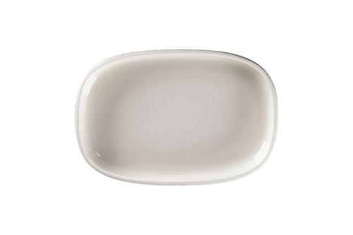 Plat creux ovale gris porcelaine 30 cm Rakstone Ease Rak