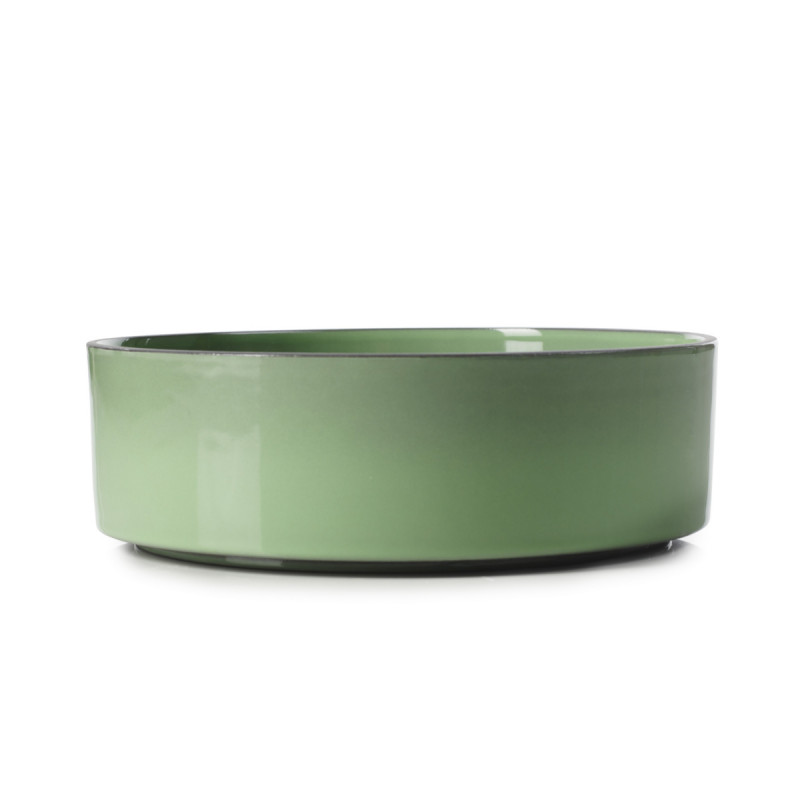 Assiette creuse rond vert porcelaine culinaire Ø 17 cm Caractere Revol