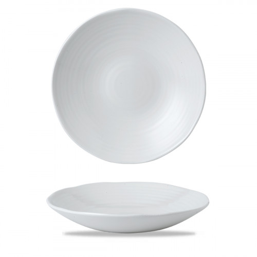 Assiette creuse organique blanc porcelaine vitrifiée Ø 28 cm White Dudson