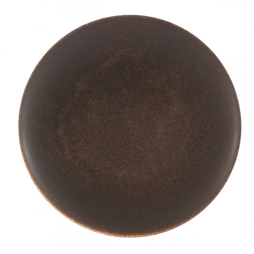 Assiette coupe plate rond brun en porcelaine Ø 28 cm Airain Astera
