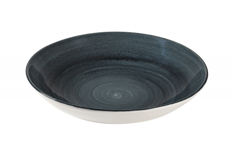 Assiette creuse rond Rustic Teal porcelaine vitrifiée Ø 24,8 cm Stonecast Patina Churchill