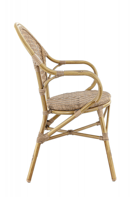 Fauteuil de terrasse noisette 93x56x63 cm Rochelle