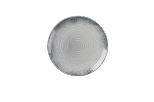 Assiette plate organique bleu porcelaine vitrifiée Ø 23 cm Flux Grey Dudson