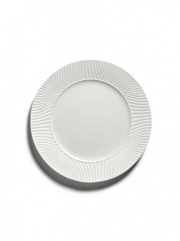 Assiette plate rond blanc porcelaine bone china Ø 24 cm Nido Serax