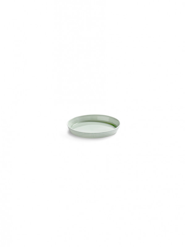 Assiette coupe plate rond vert porcelaine bone china Ø 10 cm Nido Serax