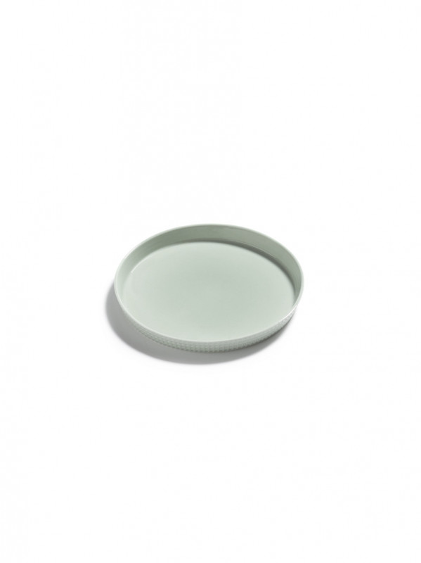 Assiette coupe plate rond vert porcelaine bone china Ø 16 cm Nido Serax