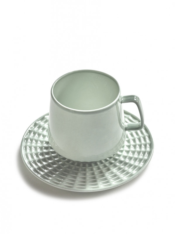 Sous tasse à café rond vert porcelaine bone china Ø 11,5 cm Nido Serax