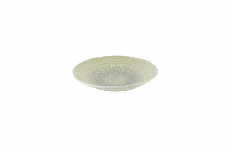 Assiette creuse irrégulier vert porcelaine vitrifiée Ø 24,5 cm Harvest Grain Dudson