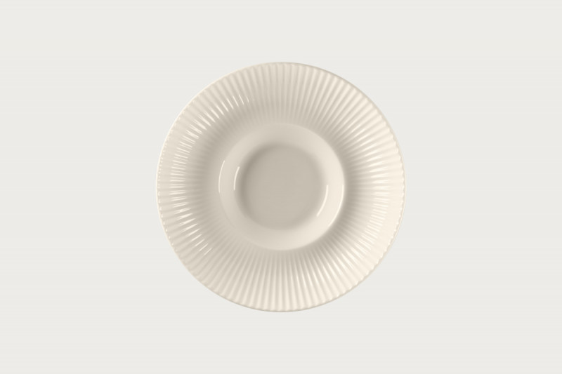 Assiette creuse gourmet rond blanc porcelaine bone china Ø 26,2 cm Spectra Rak